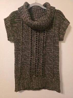 Mudd Chunky Knit Cowl Neck Sweater Medium Metallic Yarn